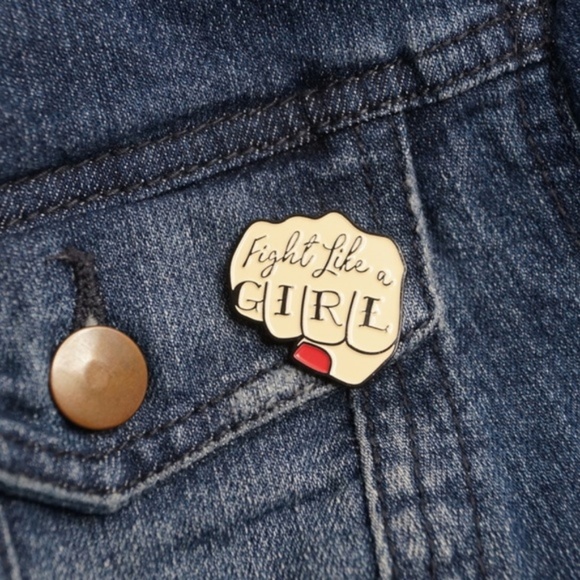 Accessories - Fight Like A Girl Feminist Girl Boss Enamel Pin